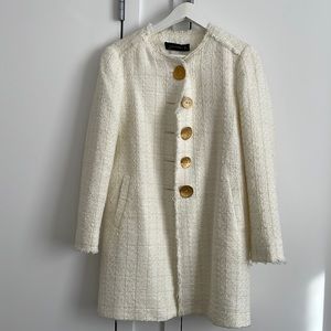 Zara tweed white jacket